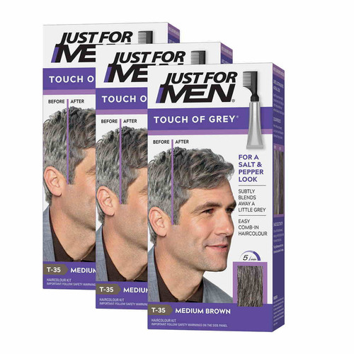 Just For Men - Colorations Cheveux Gris Châtain - Pack 3 - Coloration homme just for men gris