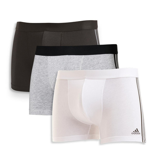 Adidas Underwear - Lot de 3 boxers homme Active Flex Coton 3 Stripes Adidas - Caleçon Homme