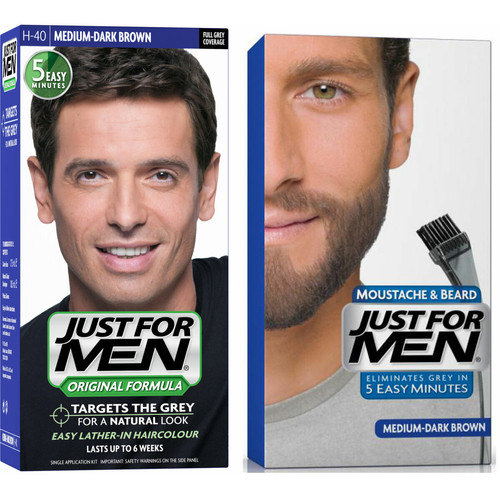 Just For Men - Pack Coloration Barbe & Cheveux - Châtain Moyen Foncé - Coloration just for men