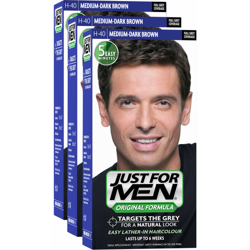 Just For Men - Pack 3 Colorations Cheveux - Châtain Moyen Foncé - Promotions Just For Men