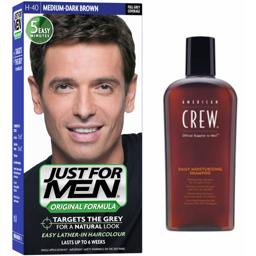 Pack Coloration Cheveux & Shampoing - Châtain Moyen Foncé Just for Men