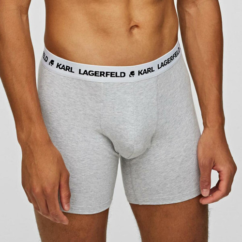 Karl Lagerfeld - Lot de 3 boxers longs logotes coton - Boxer homme coton