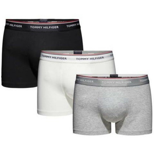 Tommy Hilfiger Underwear - LOT DE 3 BOXERS COTON - Siglé Tommy Hilfiger Blanc / Noir / Gris - Sous vetement homme