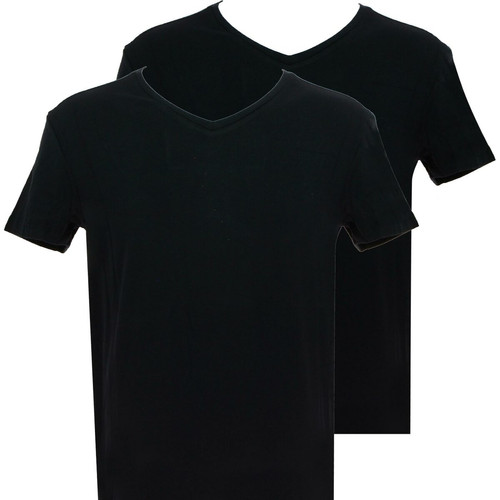 Guess Underwear - PACK 2 T-SHIRTS HERO COL V COTON - LOGO DISCRET Noir - T shirt noir homme