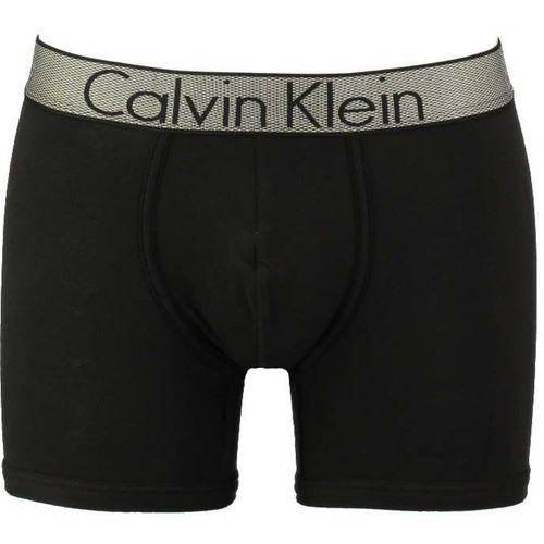 Calvin Klein Underwear - Boxer Long en Coton Stretch - Ceinture Siglée Noir - Promotions Mode HOMME