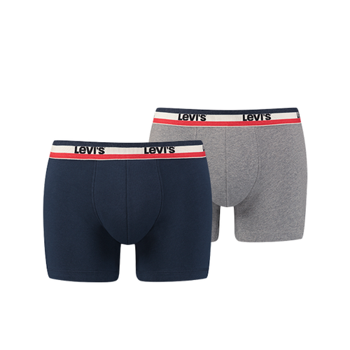 Levi's Underwear - Lot de 2 boxers - gris / rouge Bleu - Promotions Mode HOMME