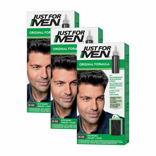 Colorations Cheveux Noir Naturel - Pack 3 Just for Men