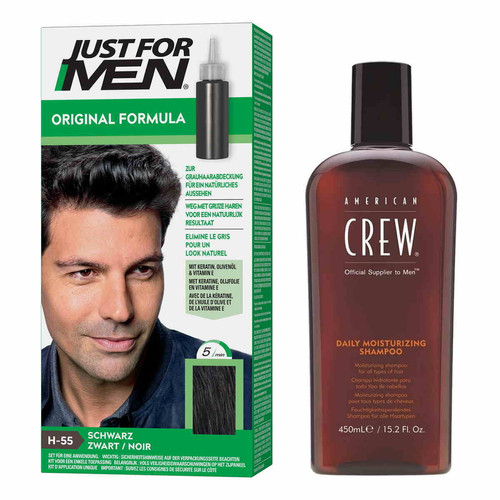 Just For Men - Coloration Cheveux & Shampoing Noir Naturel - Pack - Coloration Cheveux/ Barbe HOMME Just For Men