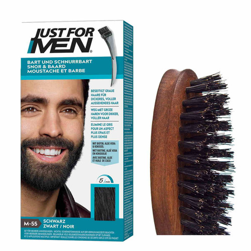Just For Men - Pack Coloration Barbe Noir Naturel Et Brosse A Barbe - Couleur Naturelle - Coloration homme noir