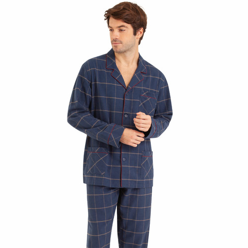 Pyjama long ouvert homme Popeline Eminence