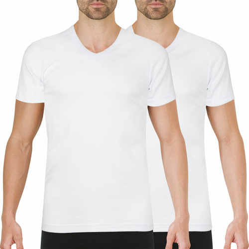 Athéna - Lot de 2 tee-shirts col V homme Easy Color - Promotions Mode HOMME