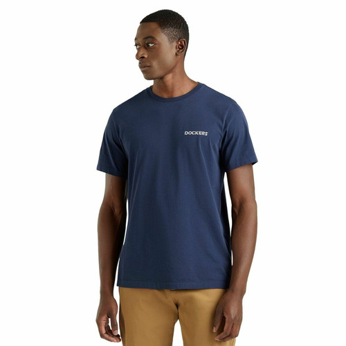 Dockers - Tee-shirt manches courtes en coton bleu marine - Promotions Mode HOMME