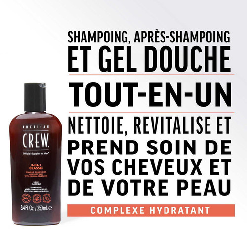 3-En-1 Classique : Shampoing, Après-Shampoing, Gel Douche