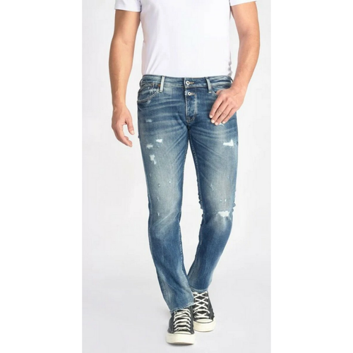Le Temps des Cerises - Jeans slim stretch 700/11, longueur 34 bleu en coton Zack - Promos cosmétique et maroquinerie