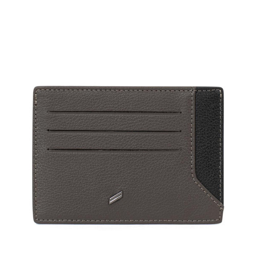 Daniel Hechter Maroquinerie - Porte-cartes Cuir TOGETHER Taupe/Noir Vern - Petite Maroquinerie Homme