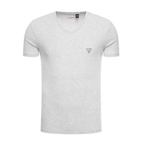 Guess Underwear - Tee shirt col V - Blanc Guess Underwear Gris - Promotions Mode HOMME