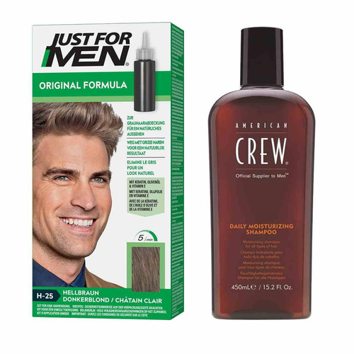 Just For Men - Coloration Cheveux & Shampoing Châtain Clair - Pack - Teinture et Coloration Cheveux pour Hommes