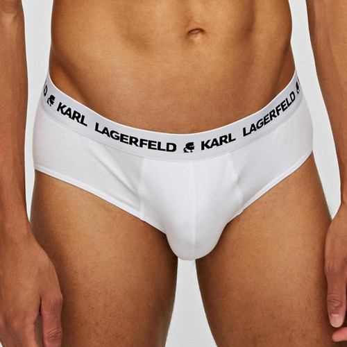 Karl Lagerfeld - Lot de 3 slips logotes coton - Sous vetement homme