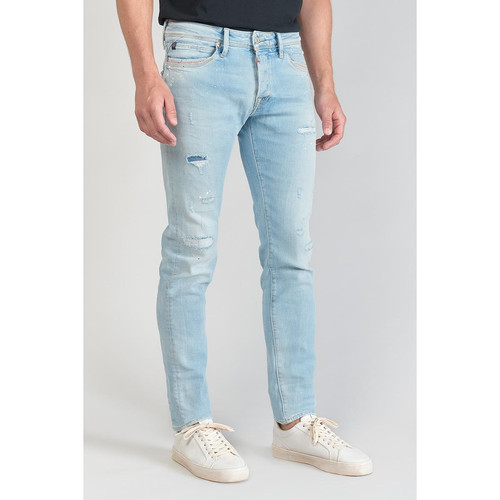 Le Temps des Cerises - Jeans ajusté stretch 700/11, longueur 34 bleu en coton Noe - Promotions Mode HOMME
