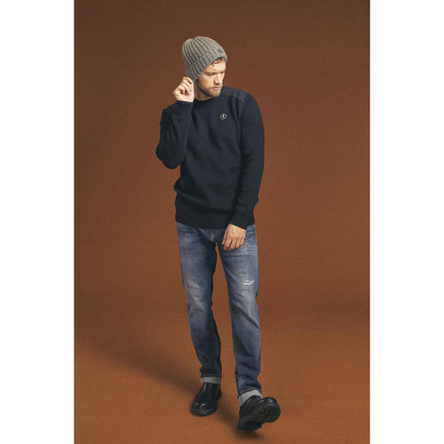 Le Temps des Cerises - Jeans regular, droit 800/12, longueur 34 bleu en coton Zane - Promotions Mode HOMME