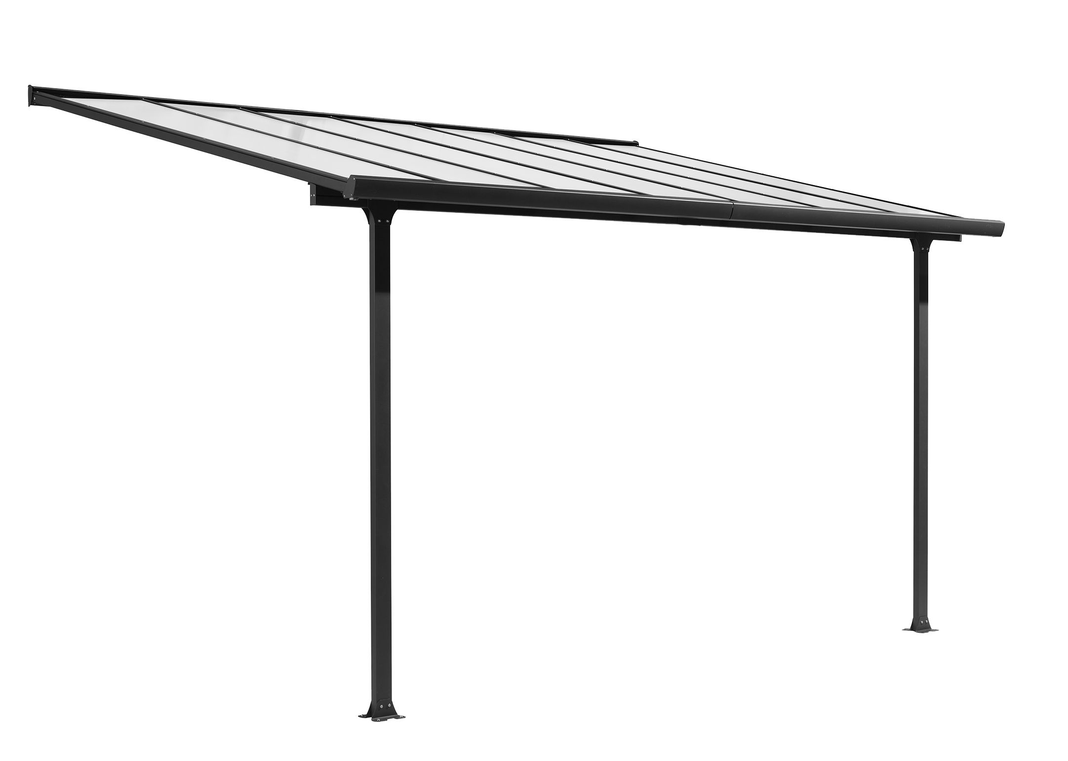 Toit terrasse Aluminium avec rideau d'ombrage extensible et toit plaques en Polycarbonate de 6 mm
