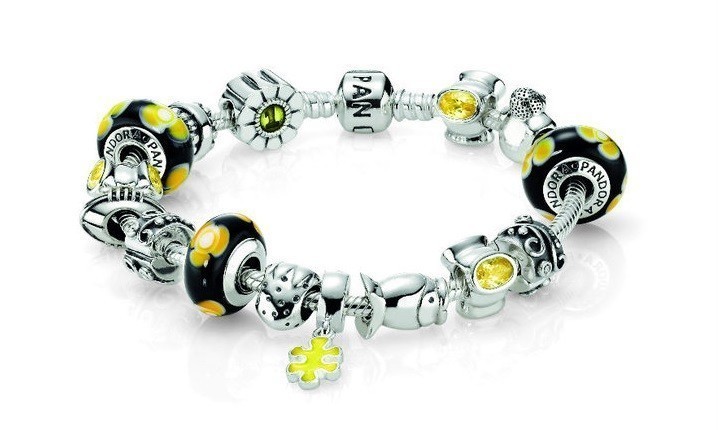 bracelet bicolore noir et jaune