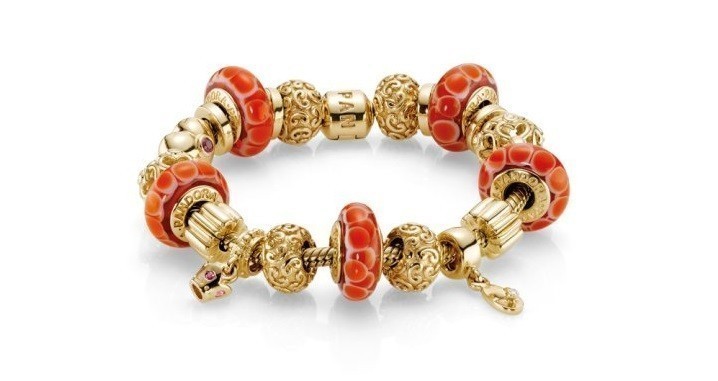 bracelet en or rouge pandora