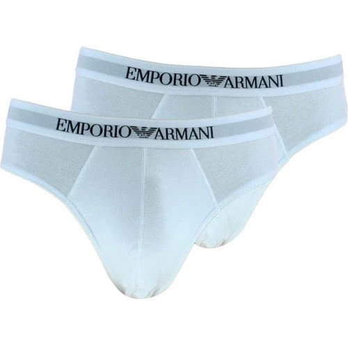 Emporio Armani Underwear - PACK ECONOMIQUE DE 2 SLIPS - Pur Coton Blanc - Emporio armani underwear homme