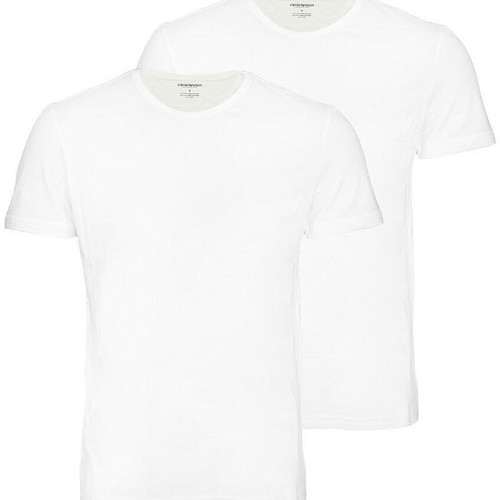 Emporio Armani Underwear - PACK DE 2 T-SHIRTS COL ROND - Pur Coton Blanc - Cadeau mode homme