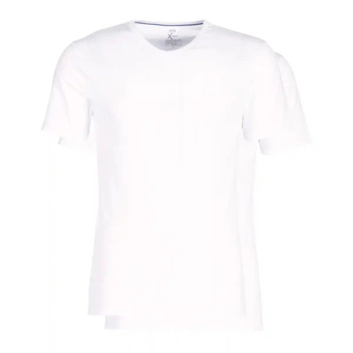 Dim - Pack de 2 T-Shirts Col V X-Temp - Thermorégulation Active Blanc / Blanc - Tee shirt homme