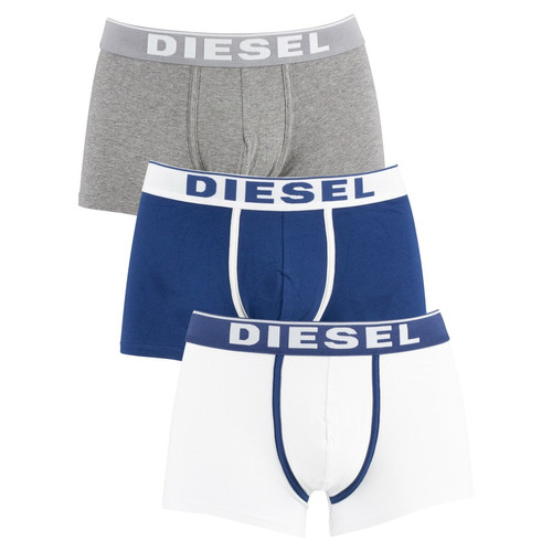 Diesel Underwear - Pack de 3 boxers unis Bleu / Blanc / Gris - Shorty boxer homme