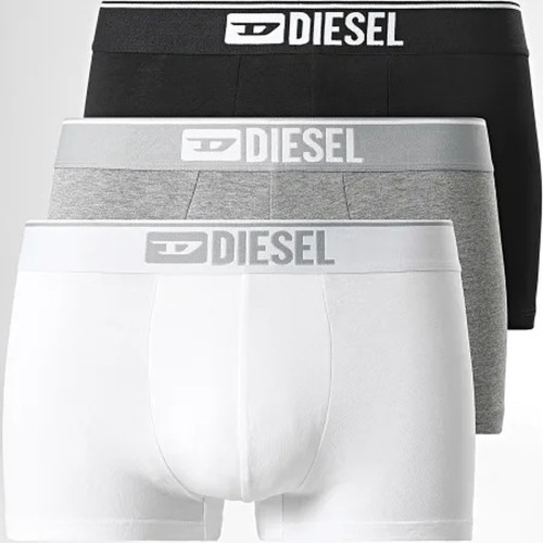 Diesel Underwear - Pack de 3 boxers Damien Blanc / Noir / Gris - Cadeaux Saint Valentin Sous-Vêtements HOMME