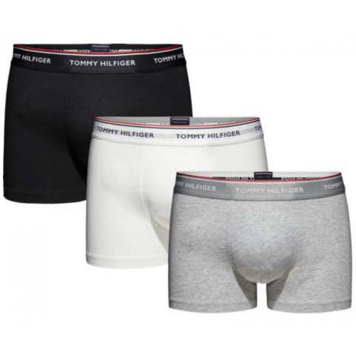 Tommy Hilfiger Underwear - LOT DE 3 BOXERS COTON - Siglé Tommy Hilfiger Blanc / Noir / Gris - Tommy hilfiger underwear maroquinerie
