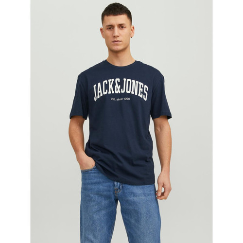 Jack & Jones - T-shirt manches courtes bleu foncé - T shirt polo homme