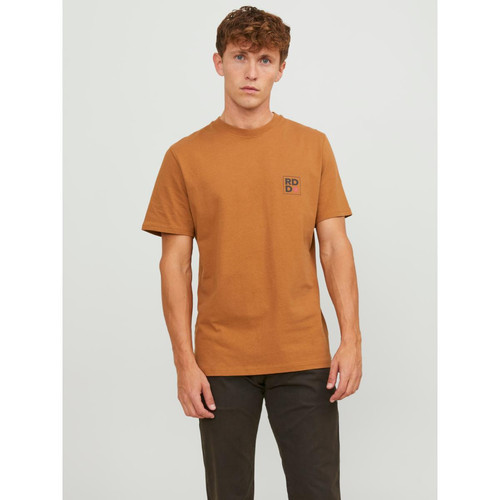 Jack & Jones - T-shirt manches courtes marron - T shirt polo homme
