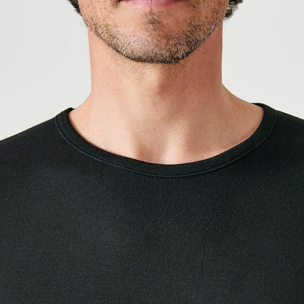Tee-shirt manches courtes en mailles noir Damart