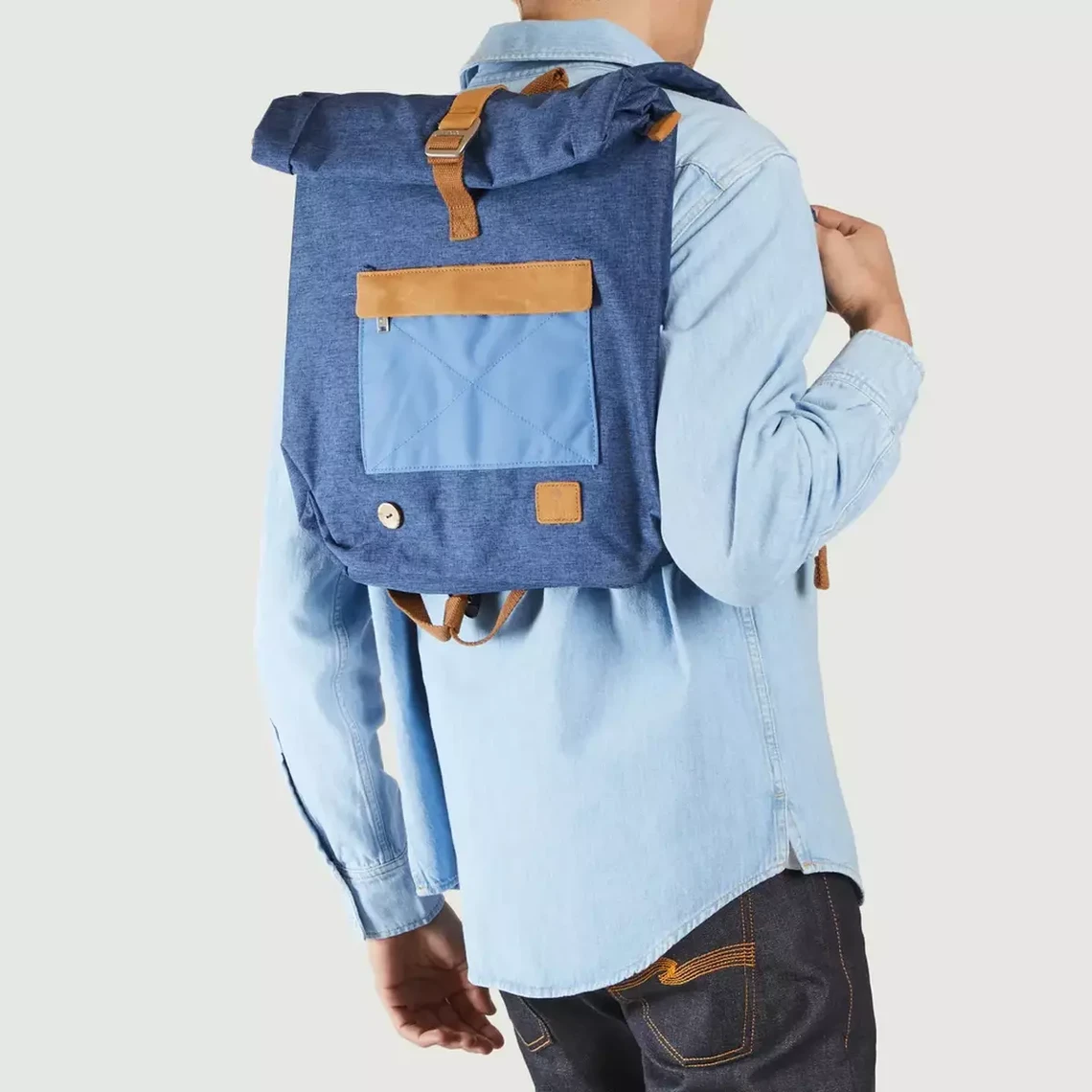 sac à dos bleu en coton