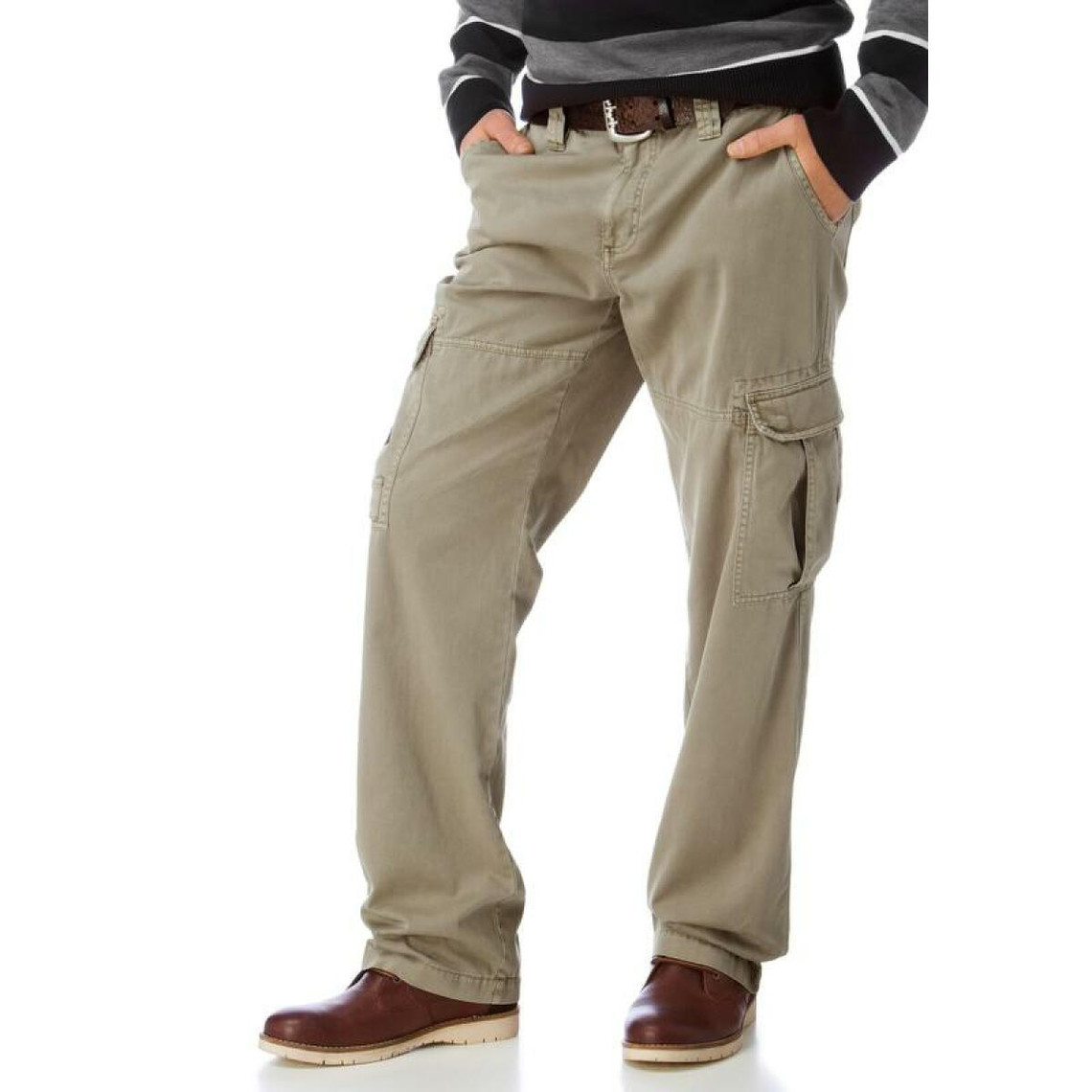 pantalon cargo, grey connection - beige en coton
