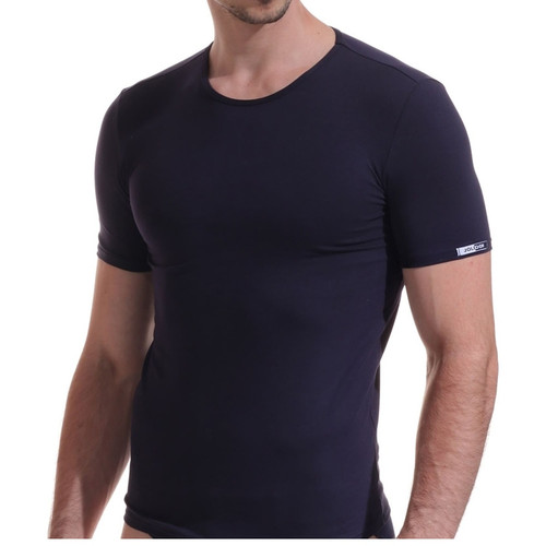 T-shirt à manches courtes bleu en coton pour homme