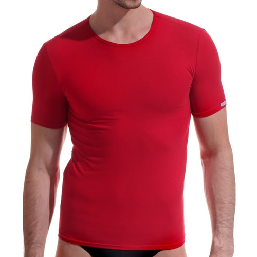 T-shirt manches courtes rouge en coton