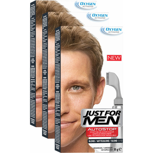 Just For Men - Pack 3 Autostop Blond - Coloration Cheveux Homme - SOLUTION Cheveux Blancs Homme