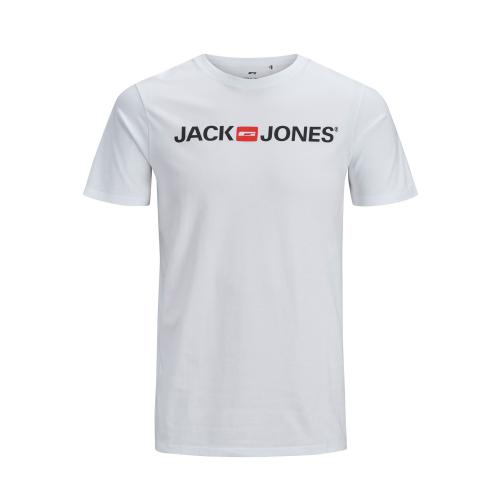 Jack & Jones - T-shirt Standard Fit Col rond Manches courtes Blanc en coton Tate - T shirt polo homme