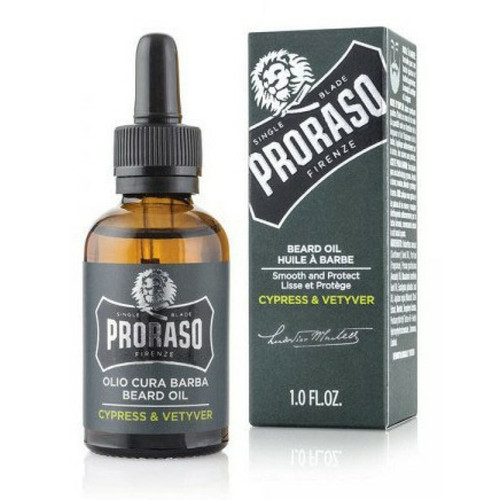 Proraso - Huile A Barbe Cyprès Vetiver - Vert - Soin rasage homme