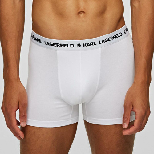 Karl Lagerfeld - Lot de 3 boxers logotes coton - Boxer blanc homme