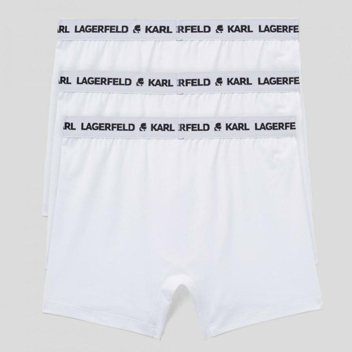 Lot de 3 boxers logotes coton Karl Lagerfeld - Blanc
