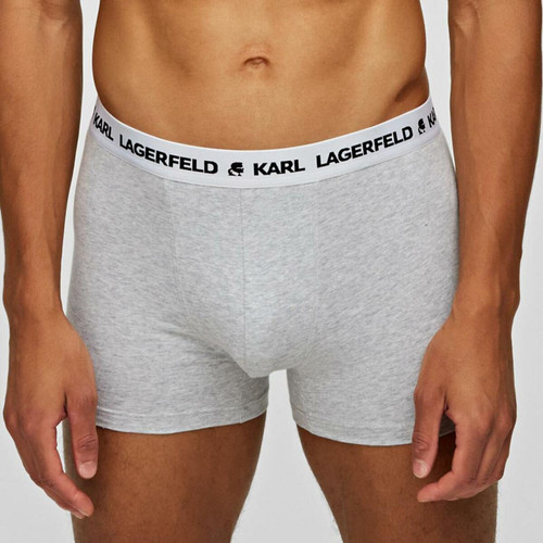 Lot de 3 boxers logotes coton Karl Lagerfeld - Noir/Gris/Blanc