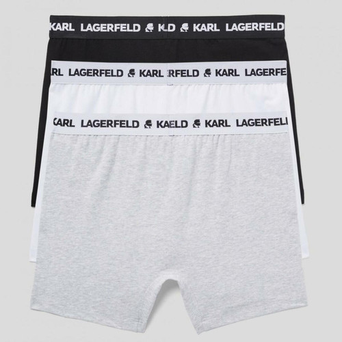 Lot de 3 boxers logotes coton Karl Lagerfeld - Noir/Gris/Blanc