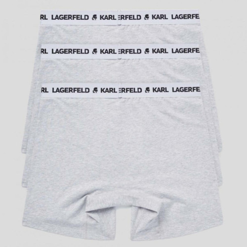 Lot de 3 boxers longs logotes coton Karl Lagerfeld - Gris