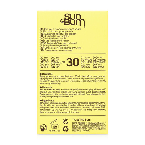 Stick Solaire Visage Résistant A L'eau Spf 30 - Original Sun Bum