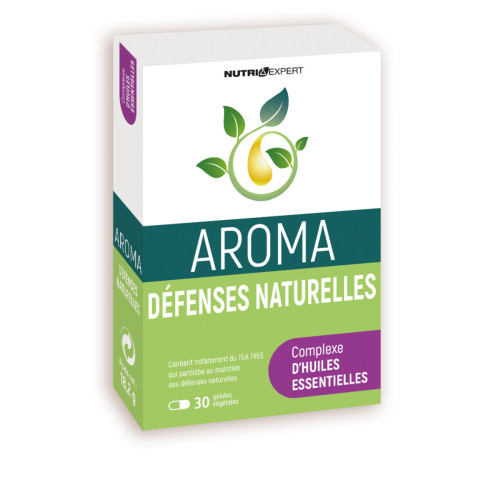 Nutri-expert - Aroma Defenses Naturelles - Complexe D'huiles Essentielles  - 30 gélules végétales - Produits bien etre relaxation